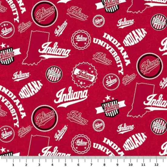 NCAA Indiana University Logo Toss Cotton Fabric {3}