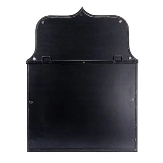 Hello Honey&reg; Distressed Black Modern Farmhouse Metal Framed Wall Mirror {7}