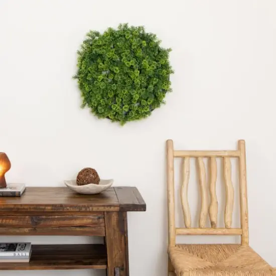 20" Framed Irish Green Meadow Artificial Living Wall Art Panel {7}