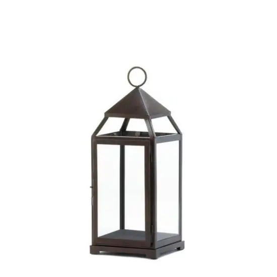 18'' Bronze Contemporary Lantern {1}