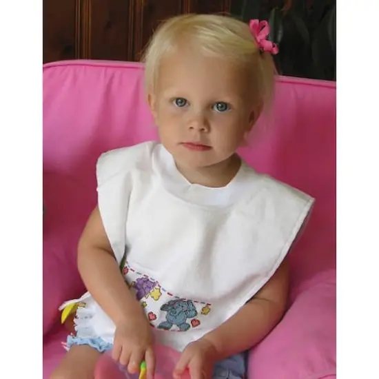 Charles Craft White Velour Toddler Pullover Bib {3}