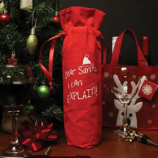 Personality Case&trade; Red Dear Santa Wine Bag {3}