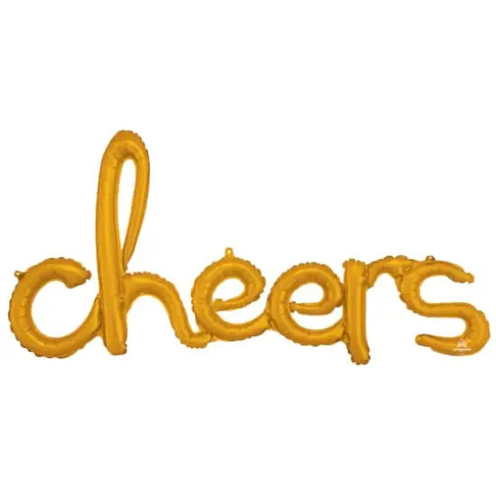 40" Gold Cheers Script Phrase Foil Balloon {1}
