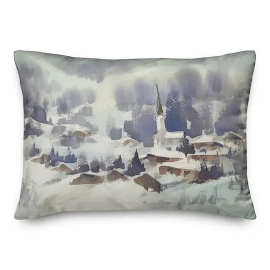 Winter Abstract Landscape Throw Pillow {1}