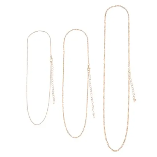 14K Rose Gold Plated Cable Necklace Set by Bead Landing&trade; {3}
