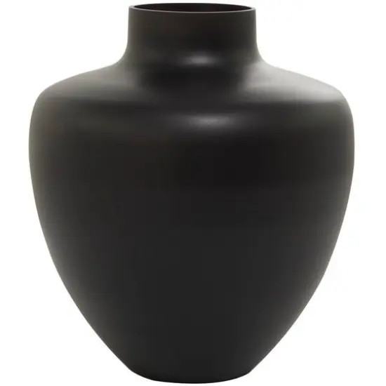 Black Glass Vase 12" x 12" x 13" {5}