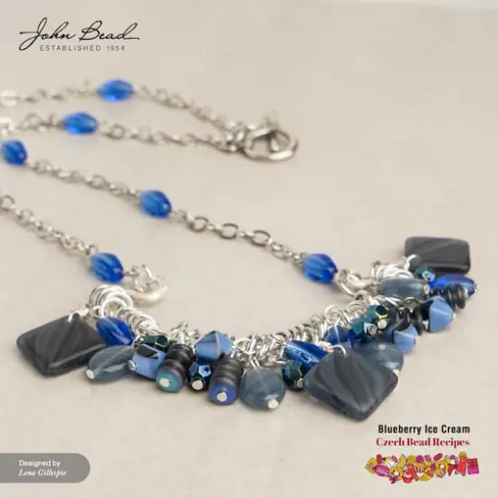 John Bead Czech Glass Recipe Box Beading Kit Blueberry Ice Cream {3}