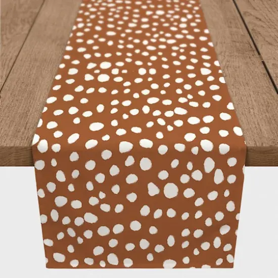 Terracotta Spots 16" x 90" Cotton Twill Runner {1}