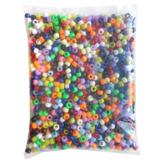 1lb. Multicolor Pony Beads by Creatology&trade;, 6mm x 9mm Opaque {5}