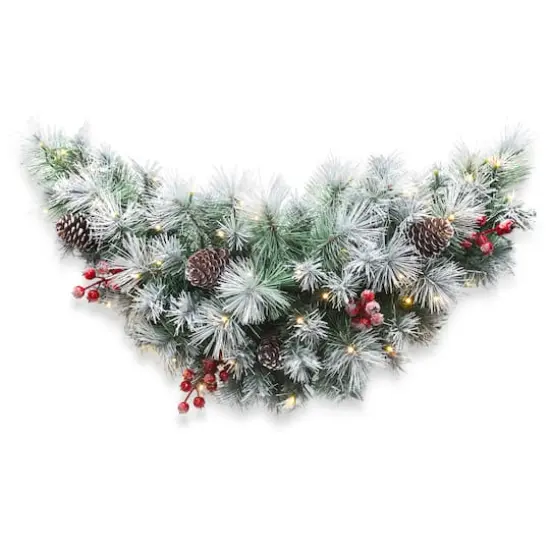 Glitzhome® 3ft, Pre-Lit Pinecones & Berries Artificial Christmas Swag {1}