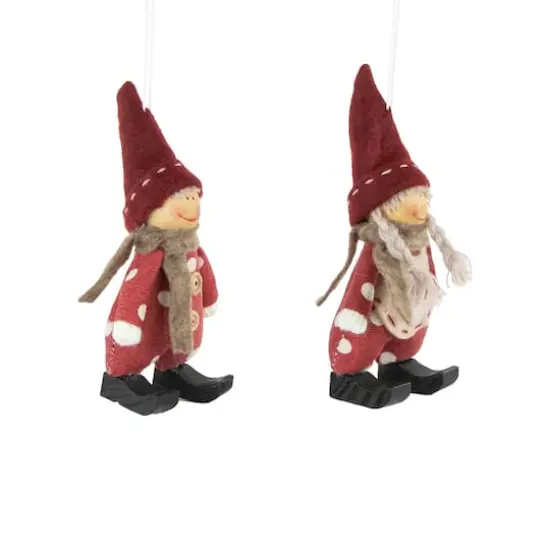 Red Polka Dot Boy & Girl Hanging Fabric Christmas Ornament Set {5}