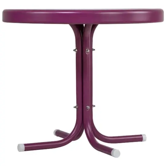 22" Purple Outdoor Retro Tulip Side Table {4}