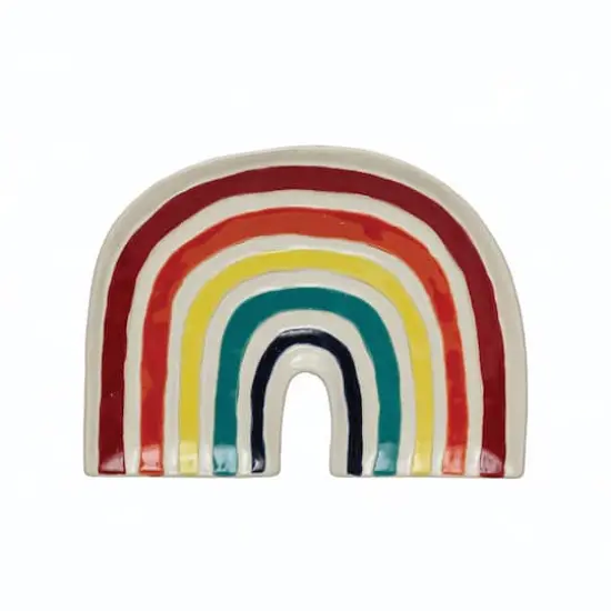 Hello Honey&reg; 9.5" Hand-Painted Debossed Stoneware Rainbow Plate {1}