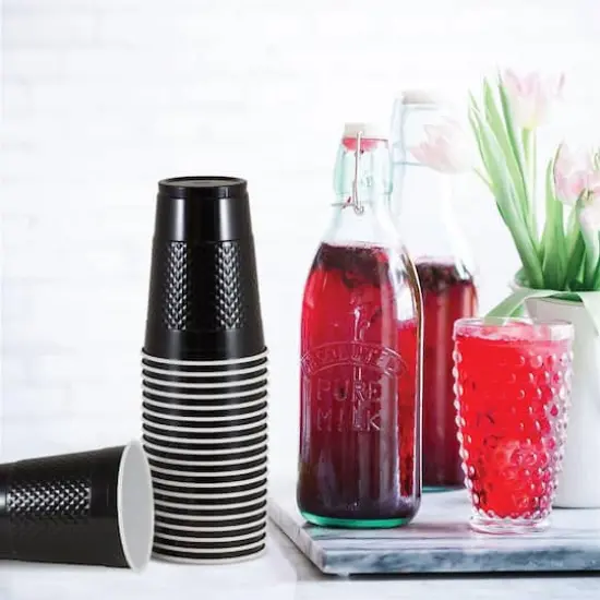 JAM Paper 16oz. Plastic Party Cups, 20ct. Black {5}