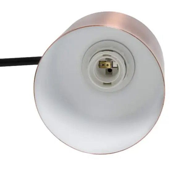 Lalia Home Mid Century Modern Metal Table Lamp Rose Gold {7}