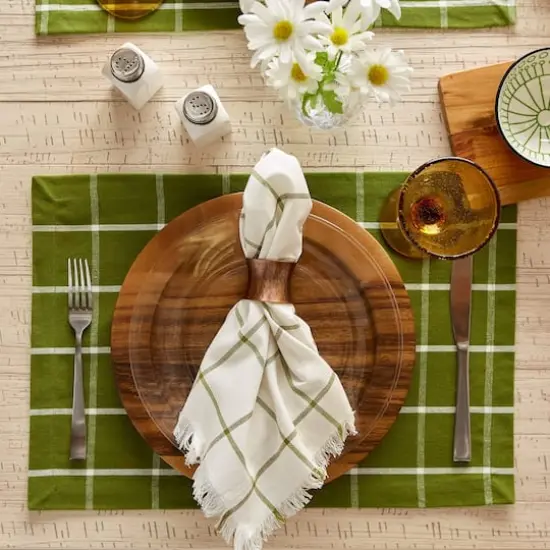 DII&reg; Ventana Green Check Placemats, 6ct. {5}