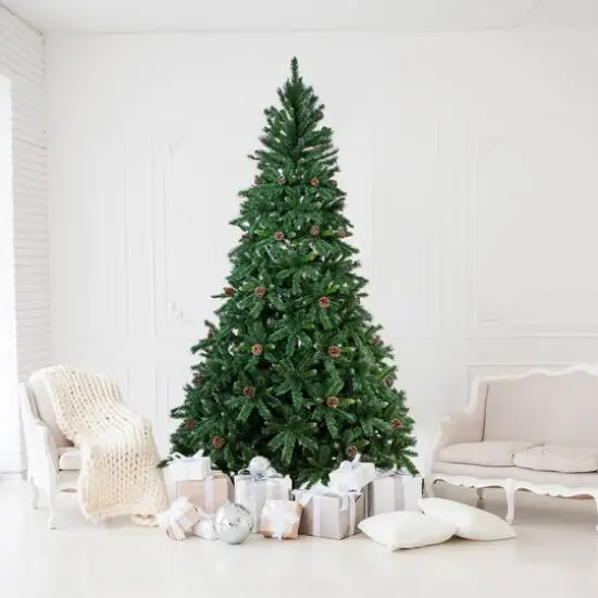 10ft. Unlit Two-Tone Buckeye Glittered Pine Artificial Christmas Tree {3}