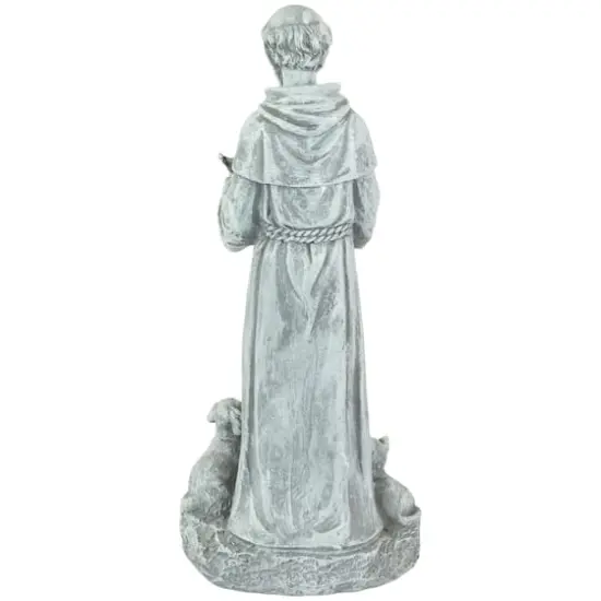 15.5" St. Francis Outdoor Bird Feeder Garden Statue {6}