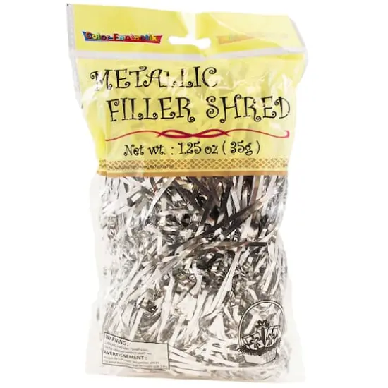 JAM Paper Silver Metallic Crinkle Cut Shred Tissue Paper {1}