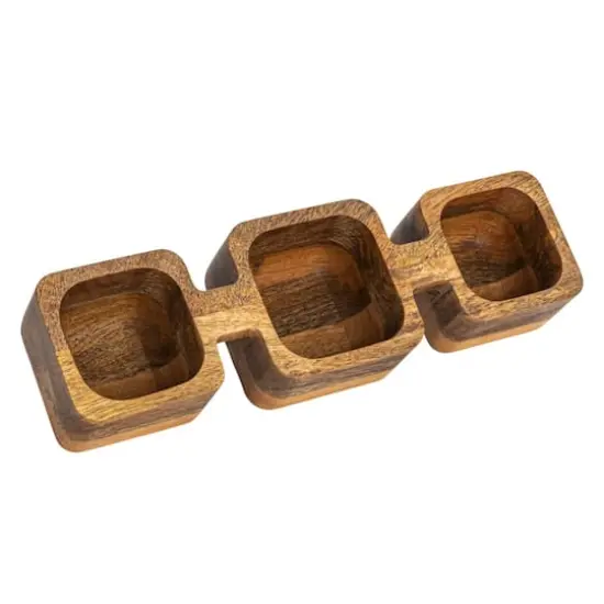 Hello Honey&reg; Natural 3-Section Mango Wood Dish {1}