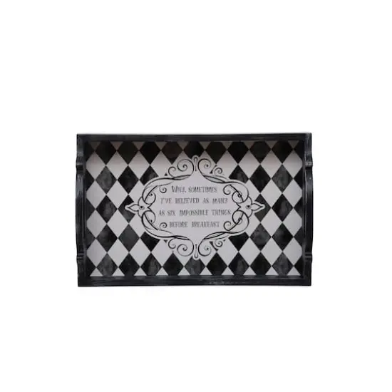 11.75" Diamond Checkered 6 Impossible Things Decorative Tray by Ashland&reg; {1}
