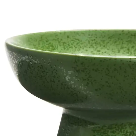 Hello Honey&reg; Matte Green Reactive Glaze Stoneware Footed Bowl {4}