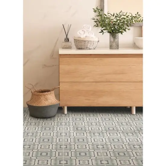 FloorPops Teal Posey Peel & Stick Floor Tiles {3}