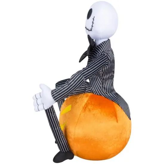 16.5" Jack Skellington on Jack-O'-Lantern Halloween Greeter {3}