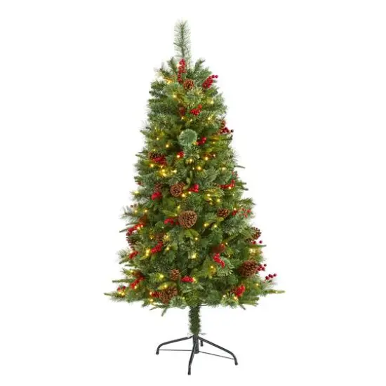 5ft. Pre-Lit Norway Mixed Pine Artificial Christmas Tree, Clear LED Lights {1}