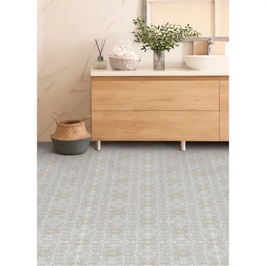 FloorPops Decora Blue Peel & Stick Floor Tiles {3}