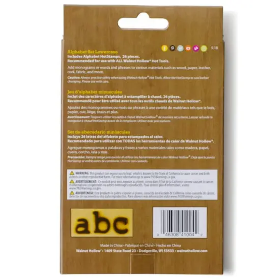 Walnut Hollow&reg; Hot Stamps Lowercase Alphabet Set {3}