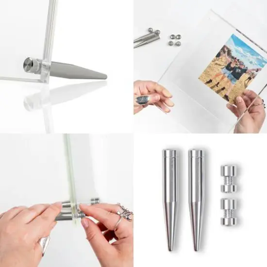 Wexel Art Clear Acrylic Tabletop Floating Picture Frame with Silver Hardware {3}