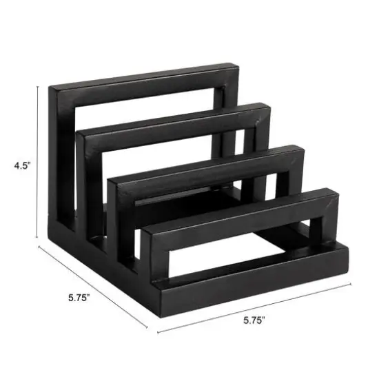 Hello Honey&reg; Tri-Sectional Black Metal Plate Stand Organizer {6}