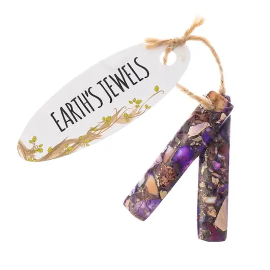 John Bead Earth&rsquo;s Jewels Synthetic Imperial Jasper Rectangle Pendant Slices, 2ct. Purple {1}