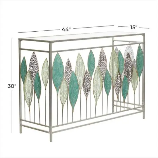 Silver Metal Contemporary Console Table 30" x 44" x 15" {7}