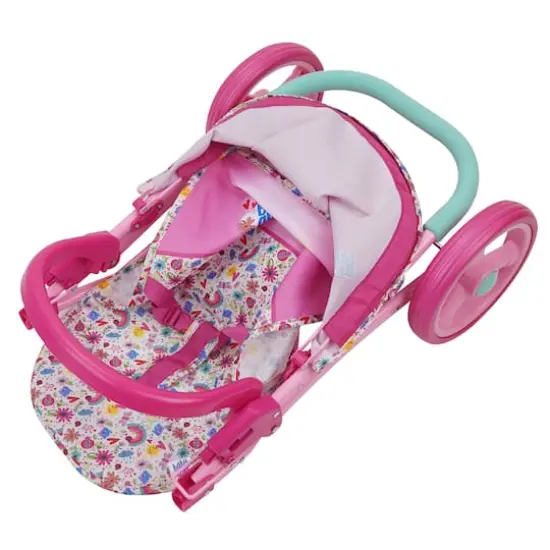 509 Crew Baby Alive Pink and Rainbow Doll Jogging Stroller {4}