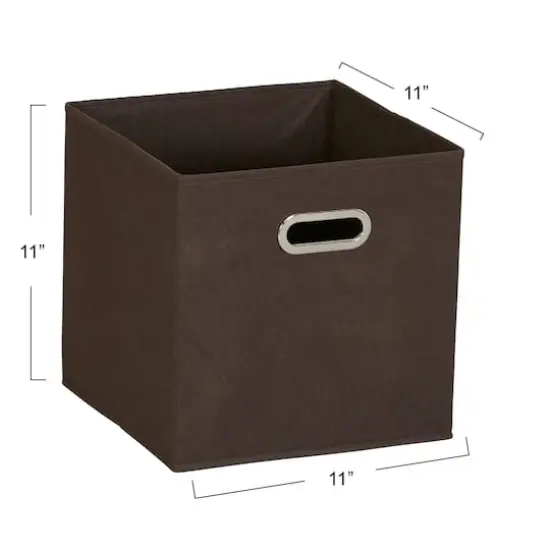 6 Pack Household Essentials 11" Fabric Storage Bins Brown {4}