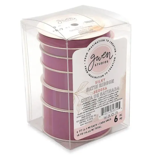 Gwen Studios 18yd. Satin Ribbon Set Plum {4}