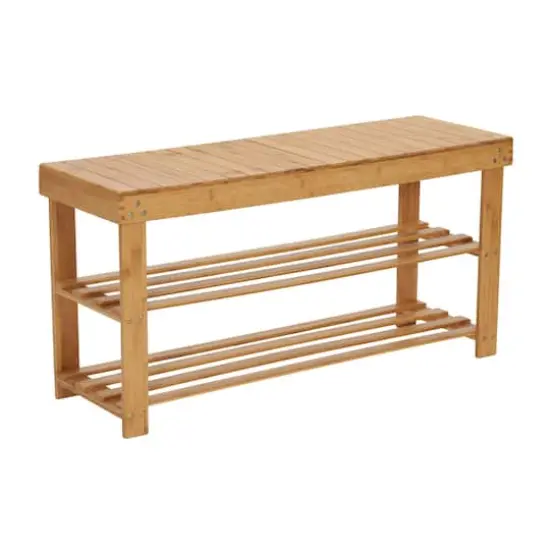 Household Essentials 2-Shelf Bamboo Bench {1}