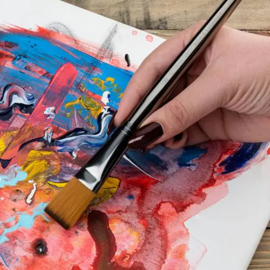 Zen&reg; Series 73 Synthetic All Media Short Handle One Stroke Brush, 3/4" {4}