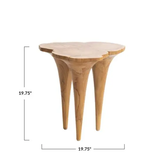 Hello Honey&reg; 20" Natural Modern Live Edge Teakwood Side Table {1}