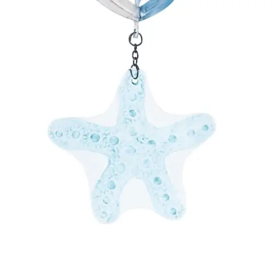 33" Blue Swirl Wind Spinner Metal Turtle & Starfish Windchime {6}