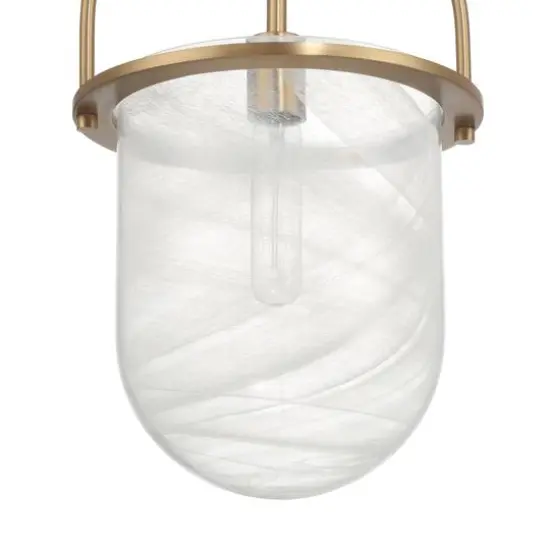 Hello Honey&reg; Beatrice Gold & White Mid-Century Modern Handmade Marbleized Glass & Metal Ceiling Light {7}