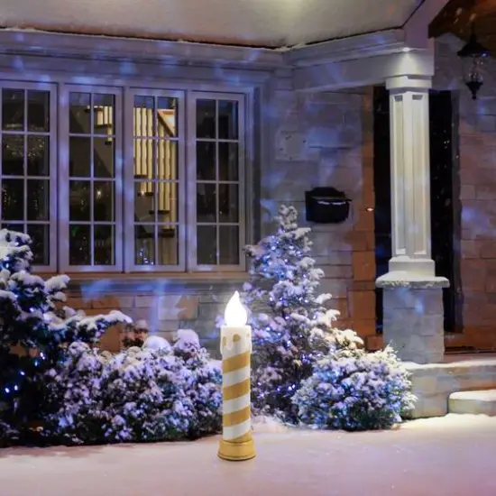 90th Anniversary Collection 24" Gold & Silver LED Blow Mold Candle {3}