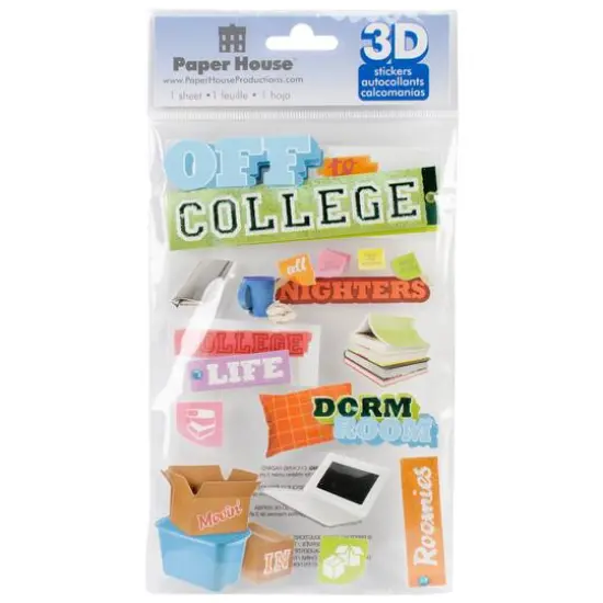 Paper House&reg; Off To College 3D Stickers {1}