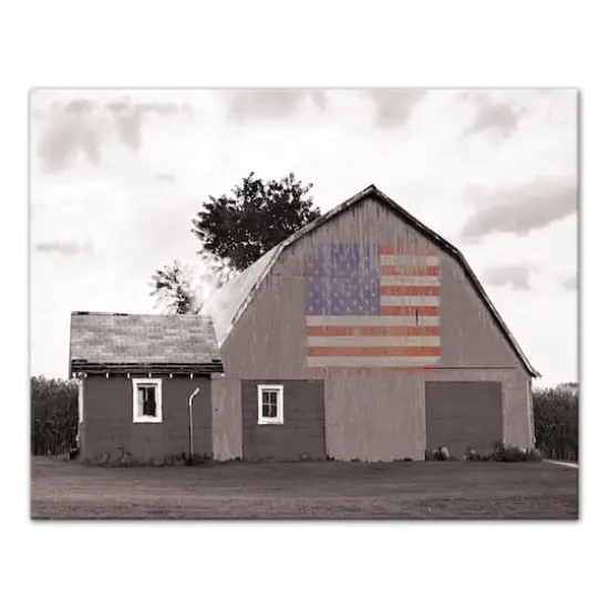 Distressed Barn Flag Canvas Wall Art {1}
