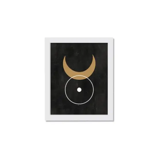 Moon Circle 5 11" x 14" White Framed Print Under Plexiglass {1}