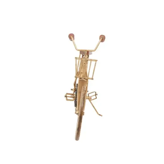 19" Vintage Gold Metal & Wood Bicycle Sculpture {3}