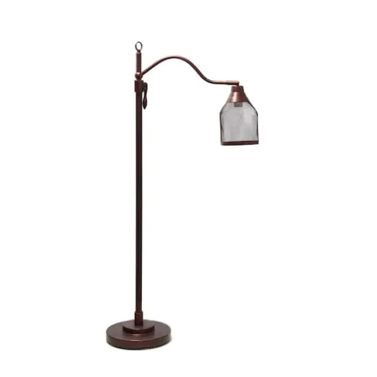 Lalia Home 5ft. Red Bronze Vintage Arched Floor Lamp with Iron Mesh Shade {1}