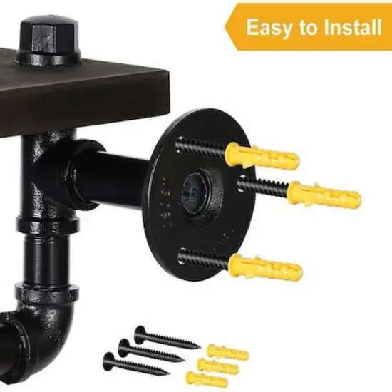 Black Industrial Metal Wall Mounted Toilet Paper Holder with Wood Shelf {5}